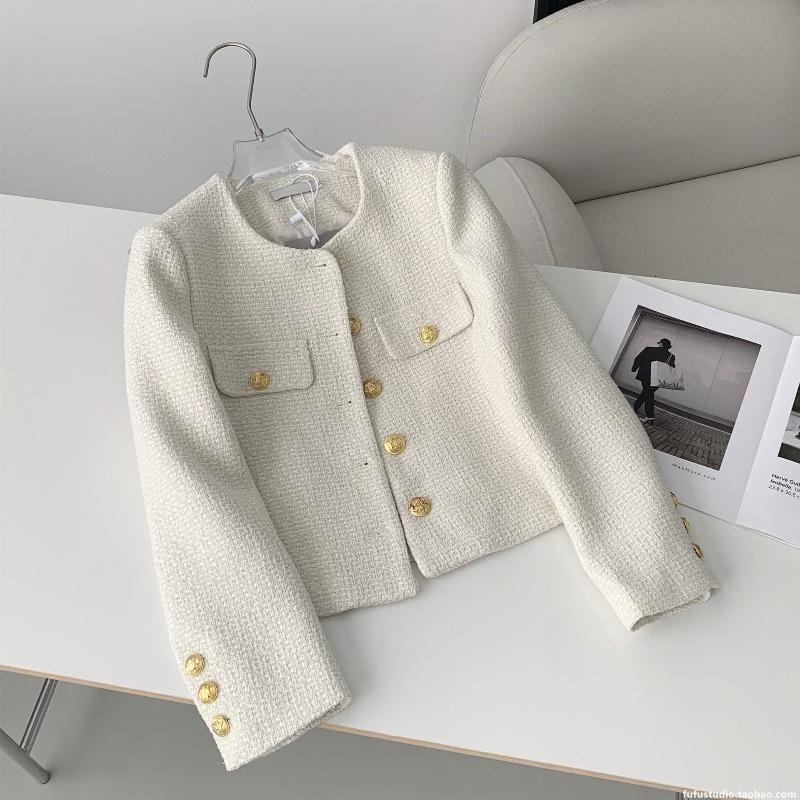 Spring and Autumn Elegant and Simple Button Short Jacket Women's Long-sleeved Casual All-match Cardigan Jacket Top