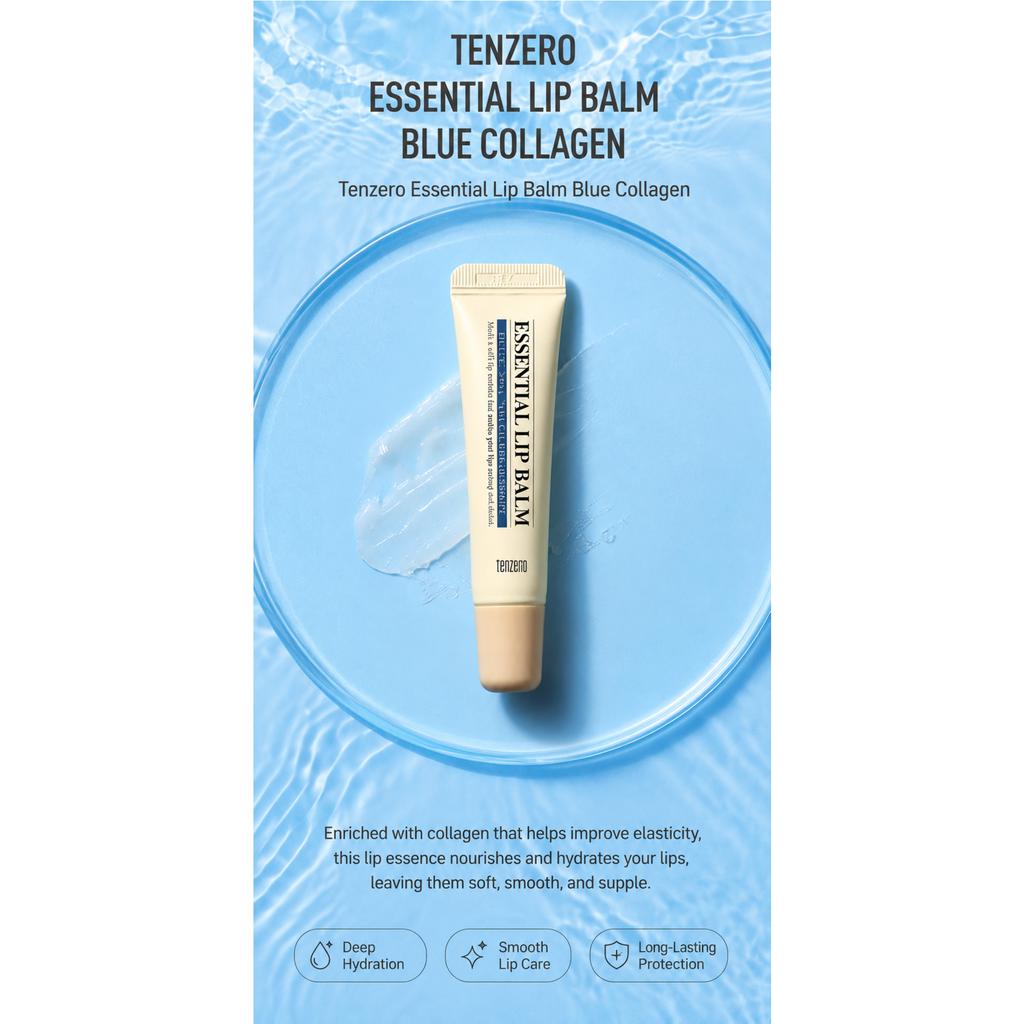 TENZERO Essentieller Lippenbalsam Blau Kollagen Straffend Feuchtigkeit 9g