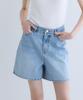 OURHOPE Signature High-Rise Denim Shorts - Blue