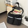 Crossbody bag, men's trendy brand, large capacity, wide shoulder strap, drawstring, mouth bag, messenger bag, school bag, travel shoulder bag.
