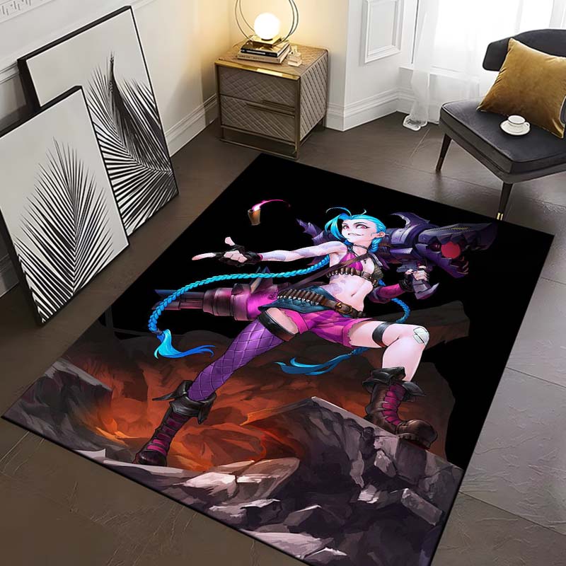 

Ковер с рисунком Jinx-X из игры LoL, размер 15, для гостиной, коврик для ванной, креативный коврик-дверной коврик для спальни, декор для дома 40x60cm