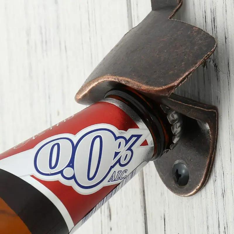 5 ks/10 ks Nástěnný otvírák na láhve Rustikální sada otvíráků na pivo Vintage s montážními šrouby pro kuchyňské kavárny bary
