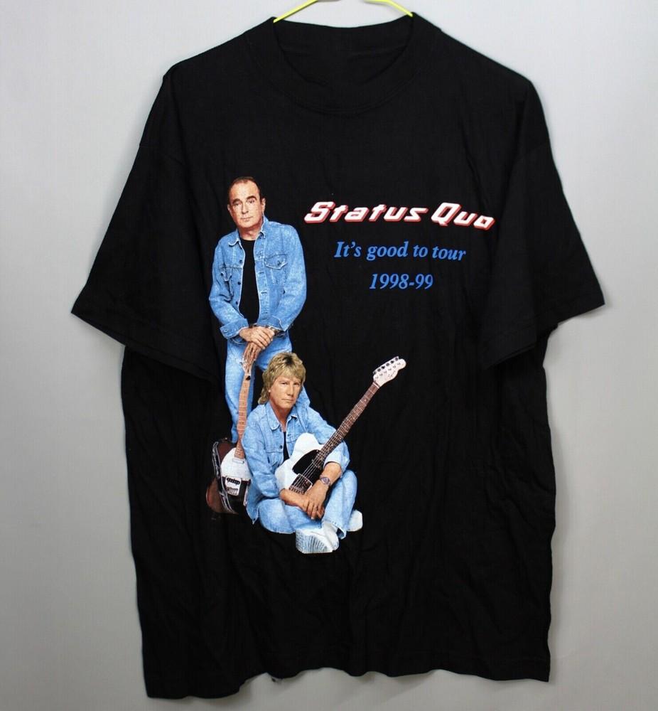 

STATUS QUO Band It#039;s Good To Tour Cotton Black Full Size Unisex Shirt Unisex T-Shirt XXL