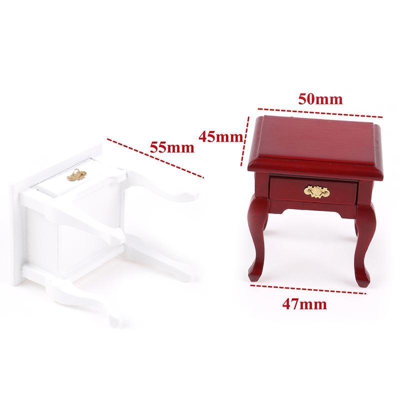 1:12 Wooden Bedroom Dollhouse Miniature Bedside Furniture Accs
