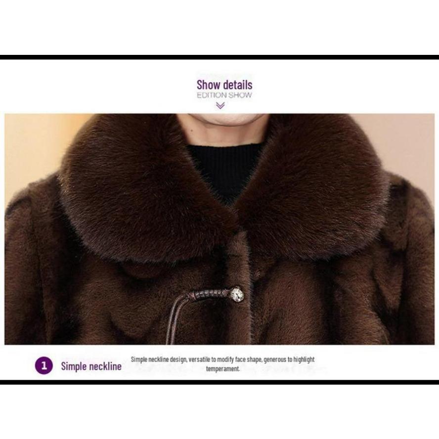 Damen-Wintermantel - Plus Samt, verdickt, eleganter chinesischer Stil für mittleres und älteres Alter