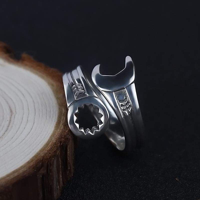 S Ring Men's Wrench Ring Men's Ring Old Niche Jewelry