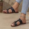 Zehensteg-Flatsandalen Farbe Übergröße Lässige Strandsandalen