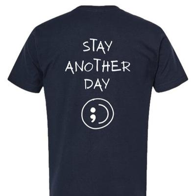 Stay Another Day OG Marineblau Siebdruck Baumwoll-T-Shirt Herrenmode Unisex-T-Shirt