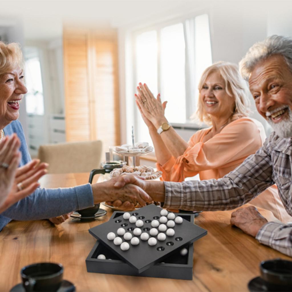 Single Player Strategic Checkers Board Game Puzzle Board Game Toys Indoor Intelligent Board Game for Kids & Adults