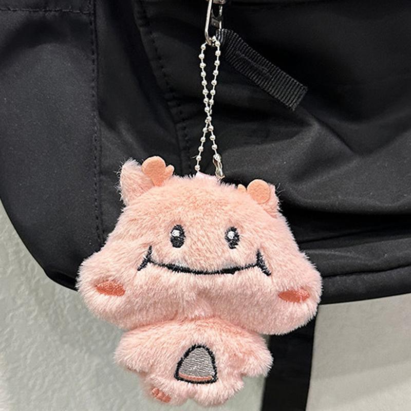 Pandantiv cu dragon cu gură mare Kawaii, mini păpușă de pluș, geantă de desene animate, ornament cadou pentru păpușă, breloc de pluș, cadou