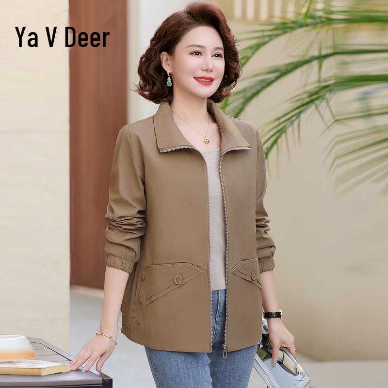 Yalu Mid-Aged Women's Fashion Thin Windbreaker Jacket