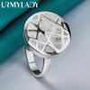925 Sterling Silver Round 7 8 9 10 Ring For Women Fashion Charm Jewelry