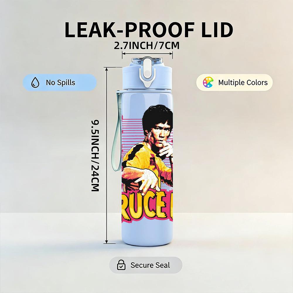 1PC Retro Bruselle Punk Girl Portrait Print 750ml Portable Sports Water Bottle Leakproof Gym Outdoor Travel Drink Cup