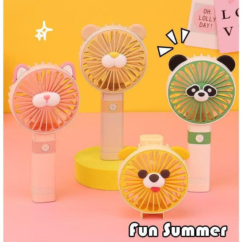 Cartoon Animal Handheld Mini USB Rechargeable Folding Fan Small