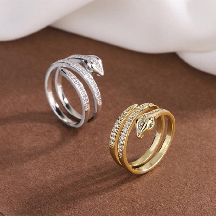Trendige Schlangen-Wickel-Motiv-Ringe Schicke Legierungs-Schlangenringe Schmuck Einzigartige Ringe Für Frauen, Die Einen Einzigartigen Stil Suchen