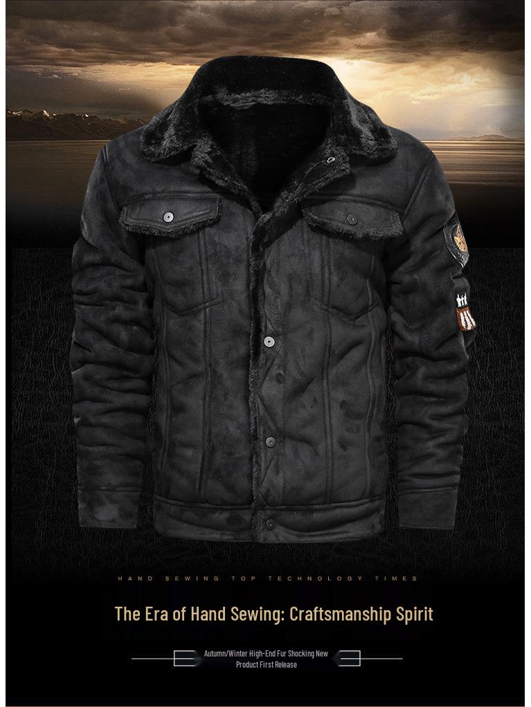 WWII US Air Corps Flying Tigers Leather Shearling Jacket for Military Enthusiasts