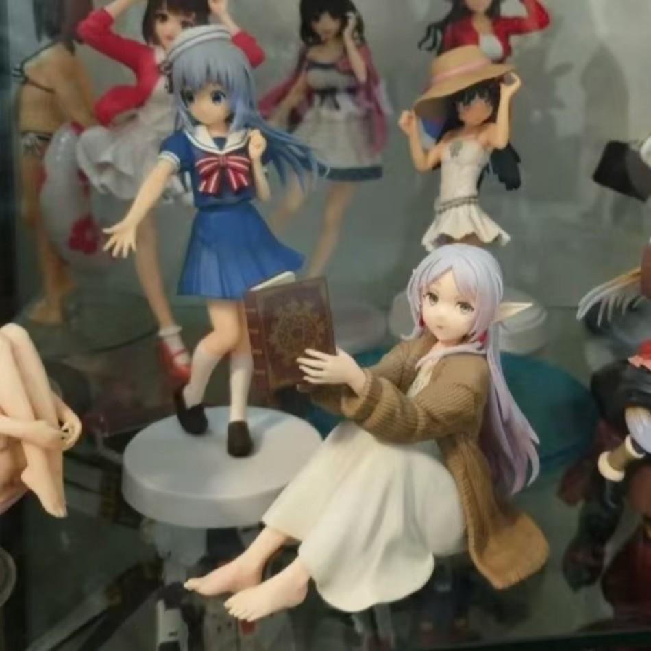 New  frieren beyond the end of the journey anime figure frieren reading action collectible pvc models statue brithday gifts