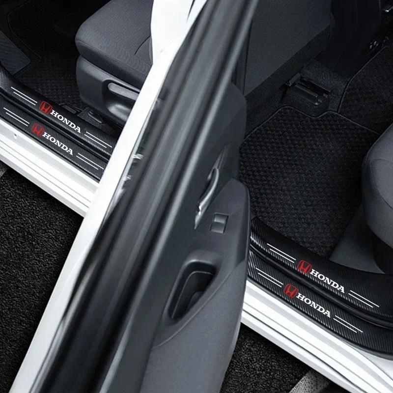 CKBSX1 Car threshold protection sticker Honda Civci FIT CRV Accord HRV logo scratch resistant carbon fiber threshold decorative sticker