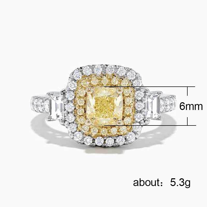 New Vintage Wedding Ring with Yellow Cubic Zircon Elegant Engagement Claddagh Ring with Micro Paved Thick Ring