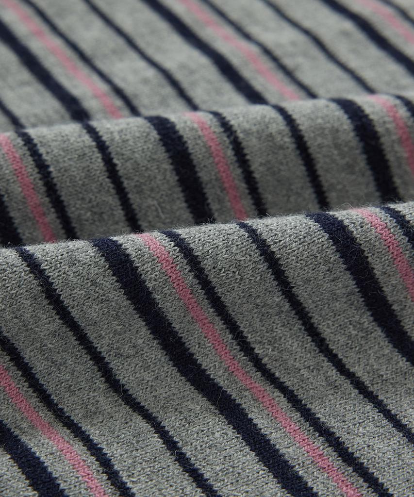 COVERNAT WOMAN Striped Collar Knit Melange Gray