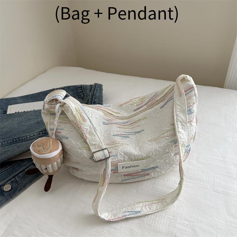 Large Capacity Summer 2024 Trendy Canvas Tote Bag Fashionable Street Style Shoulder Bag