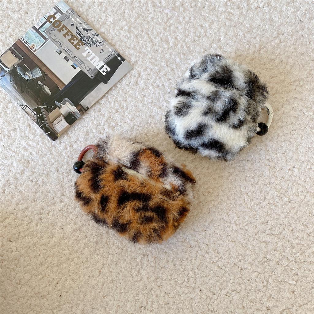Applicable plush leopard print Apple AirPods 1 generation Bluetooth headset case Pro1 headphone case Apple 1 generation case
