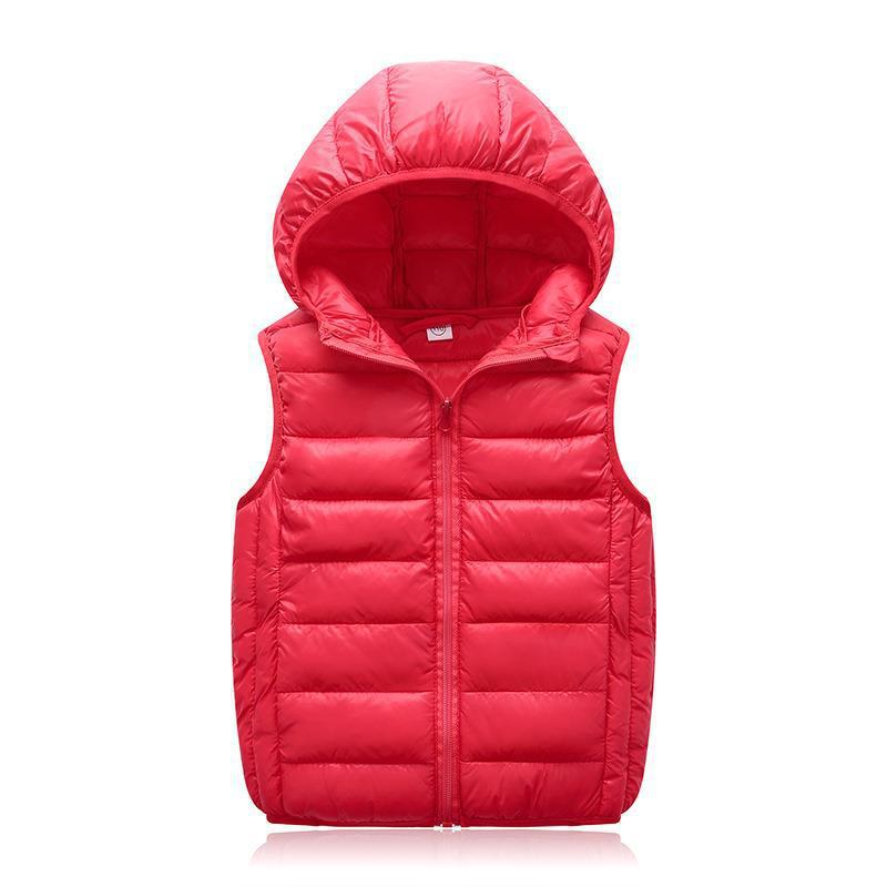 Leichte Kinder Daunenweste mit Kapuze, Herbst/Winter Oberbekleidung für Jungen und Mädchen