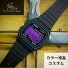 LCD Base Purple LCD Model Custom Color Custom F-91W-1JH (CASIO Base) Watch