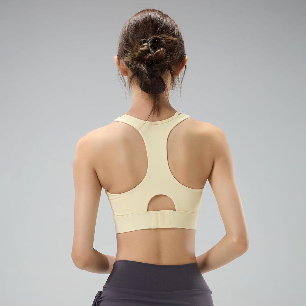 Women's High-Intensity Shockproof Workout Bra - Skin-Friendly, Beautiful Back Design for Pilates, Running, and Yoga.