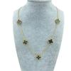 13MM Titanium Steel 5 Flowers Double Sided Shell Star Pattern Shell Lucky Four Leaf Clover Necklace