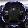1pc Blue Butterfly Print Steering Wheel Cover