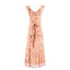 French Temperament High-end Pink Ruffle Edge Floral V-neck Dress Women's Summer New Slim and Thin Dress