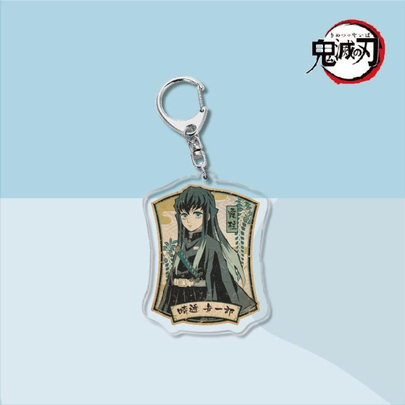 Tanjiro Nezuko Acrylic Keychain  Anime Character Pendant Car Key Chain Bag Hanging Gift Toy