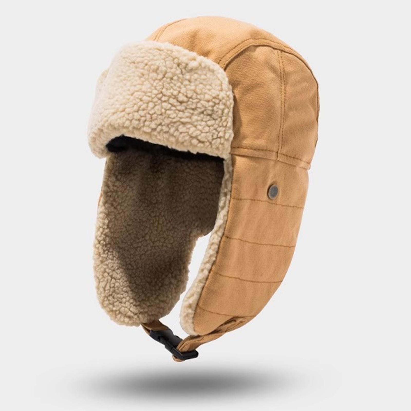 

Зимняя шапка-ушанка Northeast теплая хлопковая шапка мотоциклетная шапка One Size бежевый