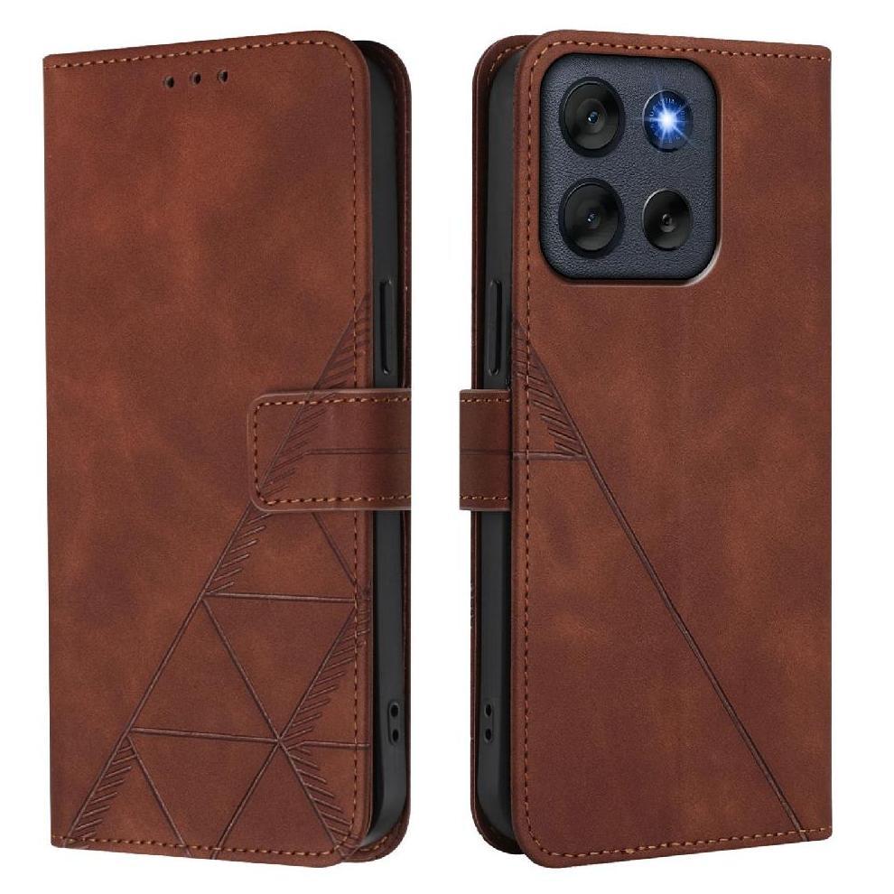 (Brown) Case for Motorola Moto G56 Credit Card Holder Wallet Cover Flip Folio Book Protective Pu Leather