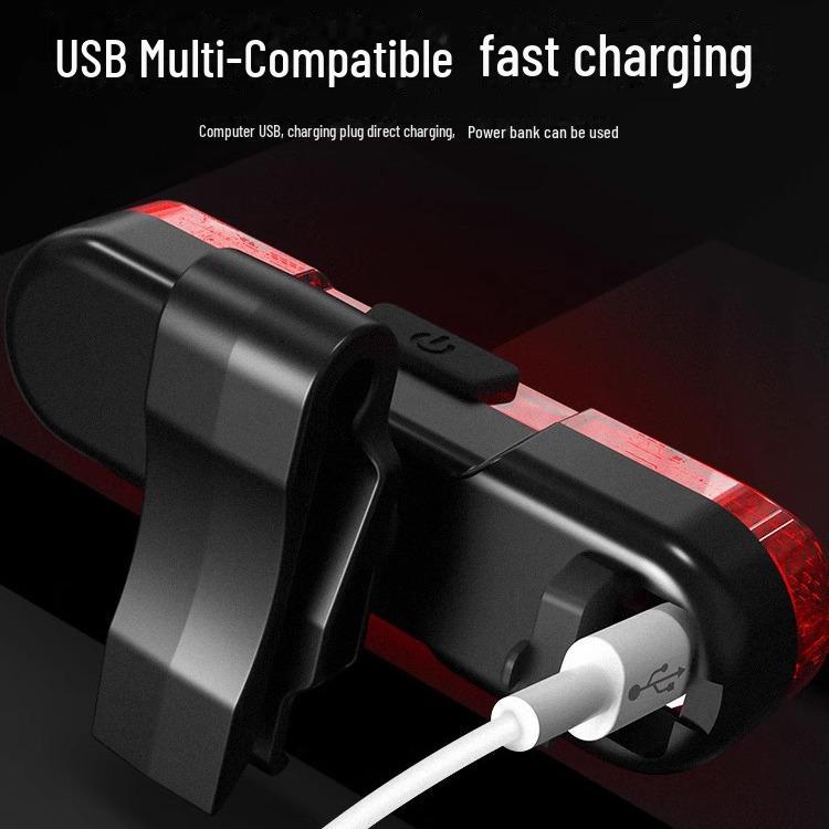 Rechargeable Bicycle Tail Light for Night Riding - Warning Flashlight for Mountain Bikes & Cycling Accessories