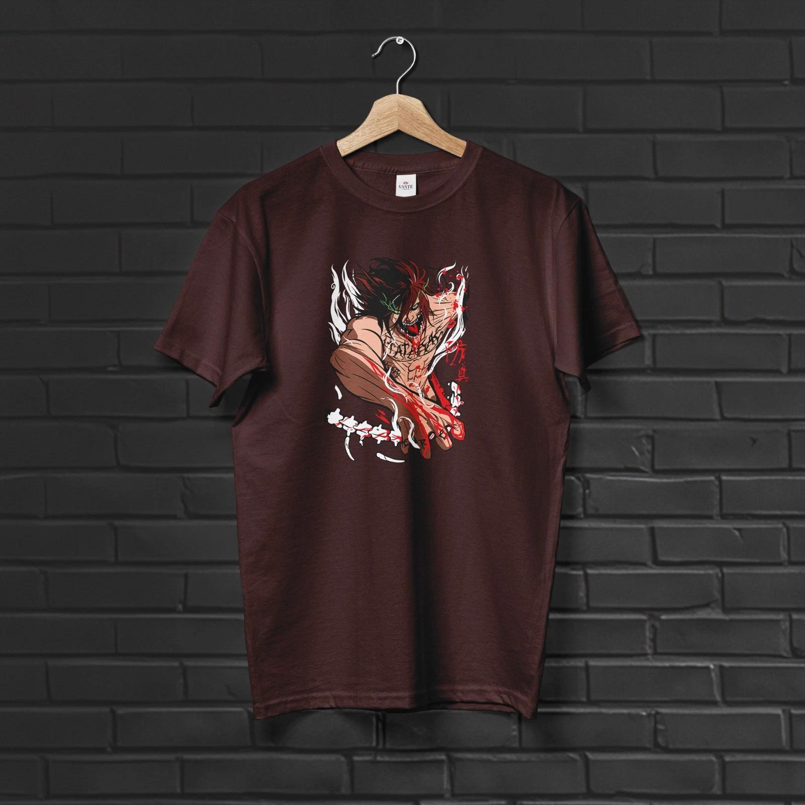 Eren Yeager Attack Titan T Shirt Titan Slayer Graphic Cotton Streetwear Tee 3XL