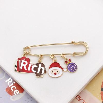 Weihnachtsserie Metallbroschen Cartoon Weihnachtsmann Anstecknadeln Bekleidungszubehör Weihnachtsgeschenke Pins