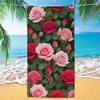 Strandtuch mit Rosenmuster, Digitaldruck Dünn Schnelltrocknend Anti-Sand Mikrofaser Leicht für Schwimmen, Yoga, Reisen, Fitnessstudio, Geschenk