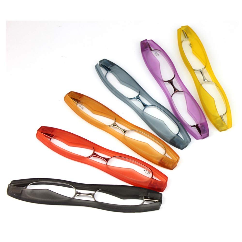 Qi Song Rotating Folding Reading Stylish Portable Pocket Senior with Dedicated Leather Pouch Cleaning Qs1012 [Qi Song] 360-Degree Glasses, Glasses, &