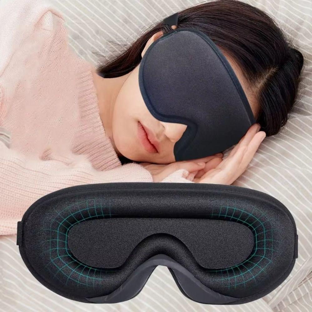 Comfy Material Sleep Mask Padded Design Blockout Light Eye Mask 3D Ice Silk Eye Mask  Relax Aid