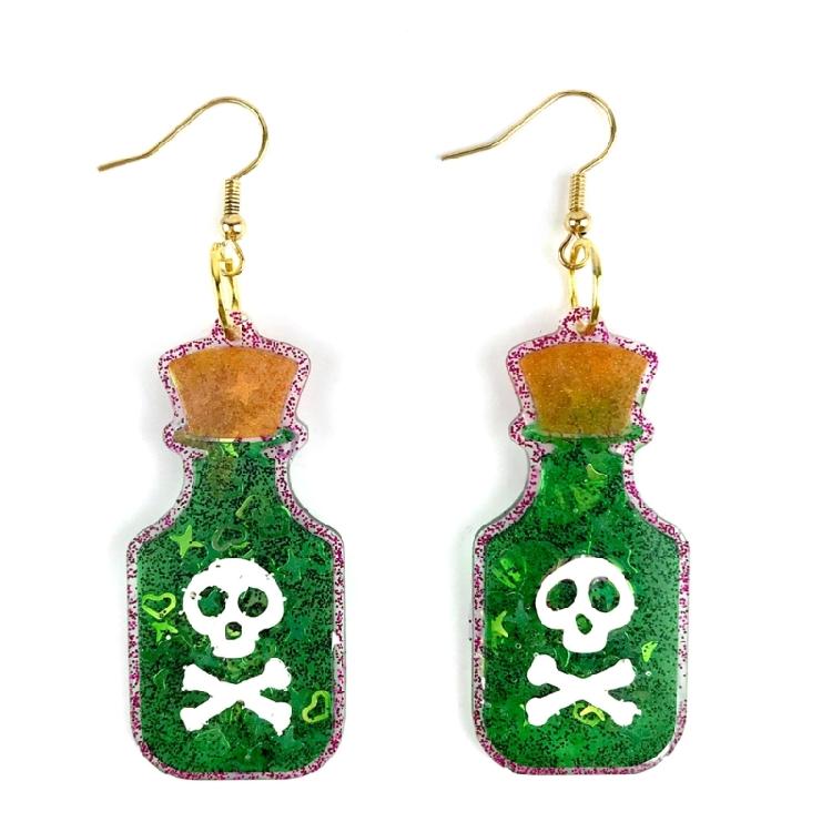 Wine Glass Pendant Resin Mold Skull for Head Earring Pendant Mold Halloween Jewe