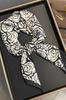 Women' Satin Scarf 70X70 - Black and White with Roses, Elegant and Feminine
