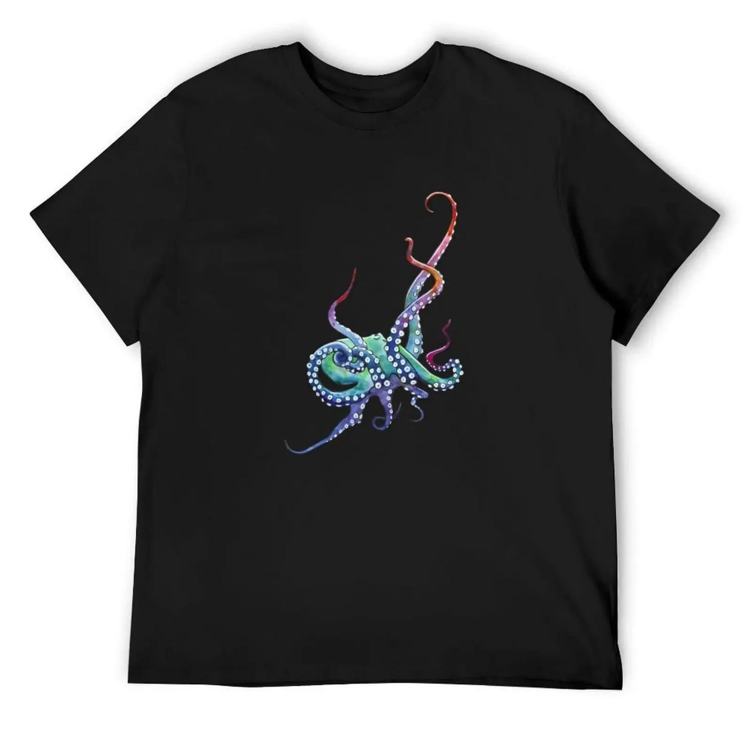 Rainbow Octopus T-Shirt Man t-shirt customs shirts graphic tees luxury clothes men S