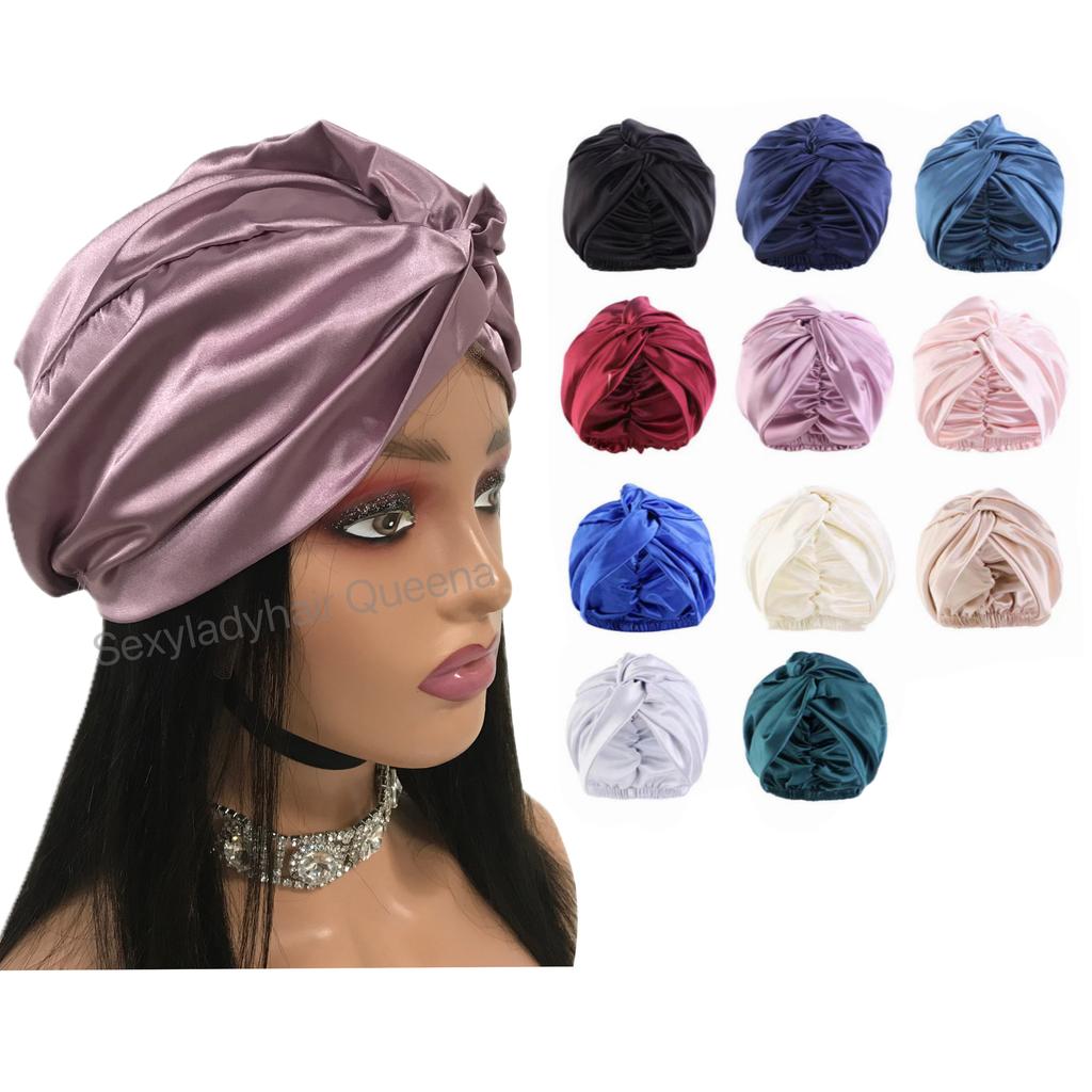 Luxury Design Soft Sleeping Cap for Women Daily Protecting Hair Wave Silk Satin Bonnet