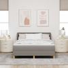 Boxspring Bed with Headboard Taupe 140 X 200 Cm Fabric