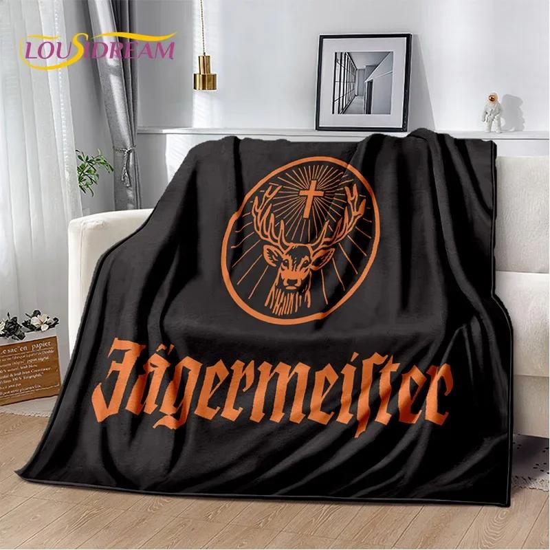 3D German Jaegermeister Logo Elk Soft Flannel Blanket for Beds Bedroom Sofa Picnic,Throw Blanket for Cover Outdoors Leisure Gift