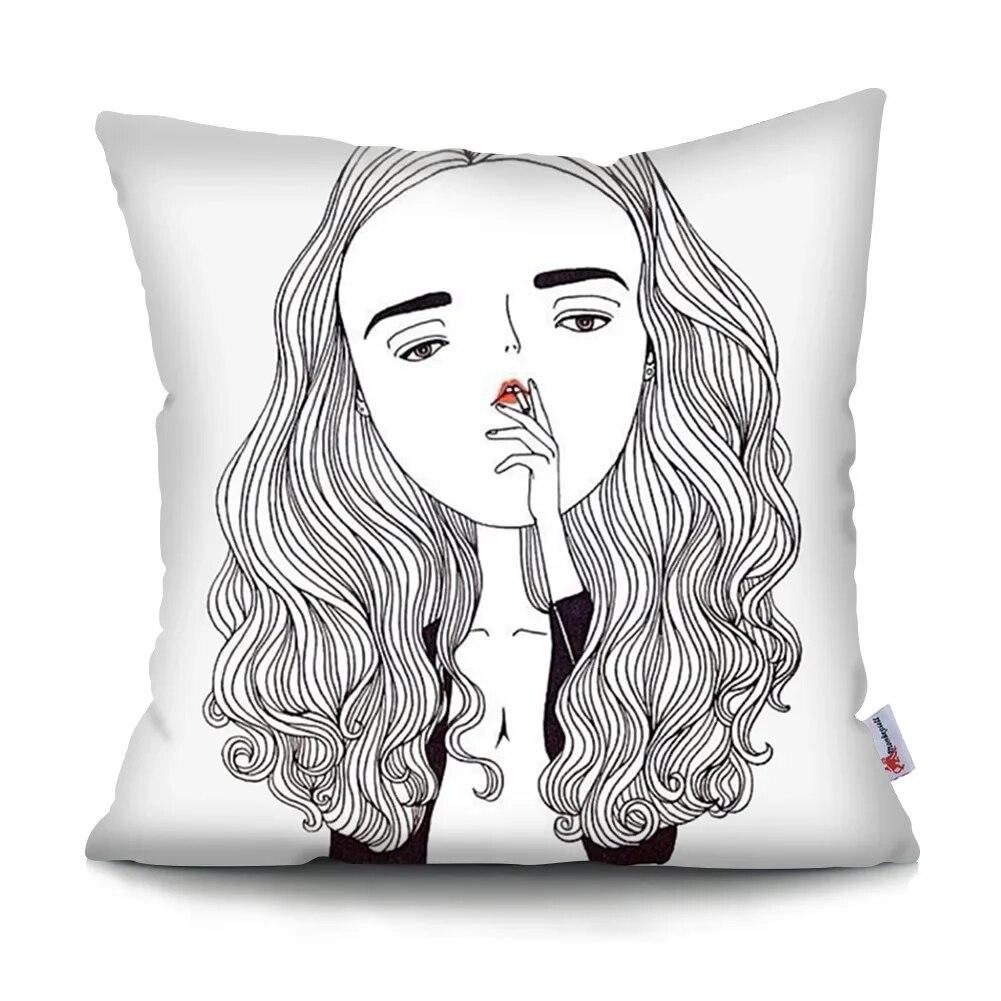 

Спальня, гостиная, диван, наволочка, домашний декор, черно-белая абстрактная наволочка с изображением животных 40x40cm