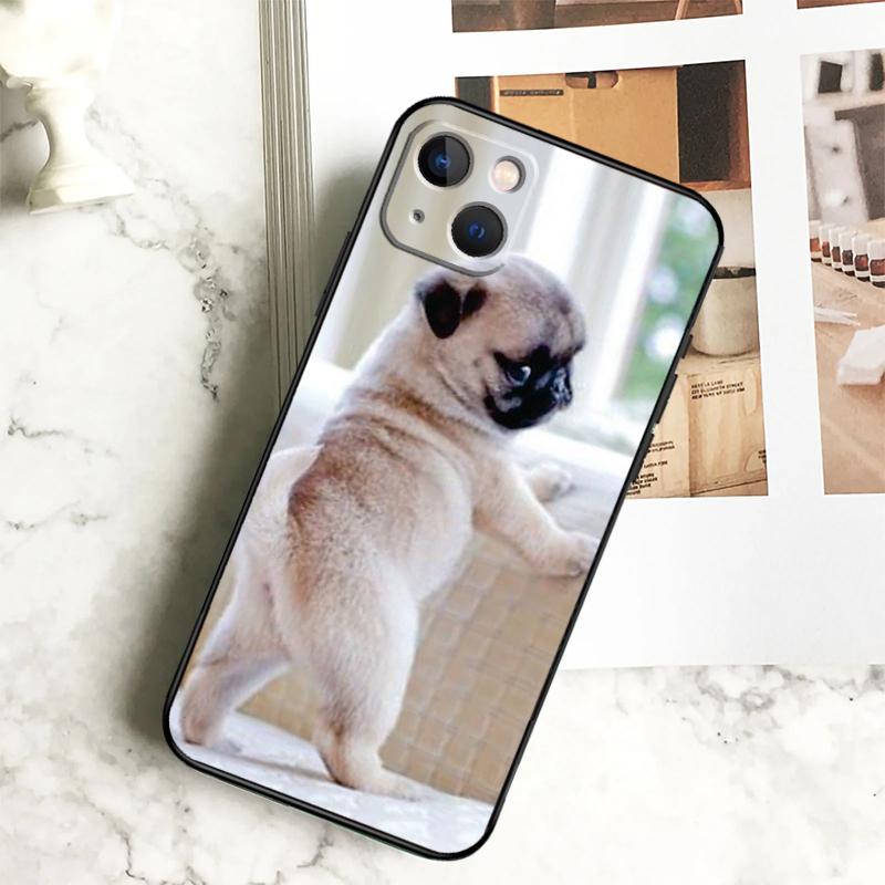 Süßer Mops Hund Hülle Für iPhone 15 16 13 12 Mini 11 14 Pro Max 7 8 Plus X XR XS Max Handyhülle
