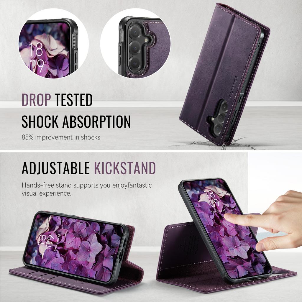 For Samsung Galaxy S25+/Galaxy S24+ Case CASEME C49 Compatible with MagSafe RFID Blocking Detachable Wallet Leather Phone Cover
